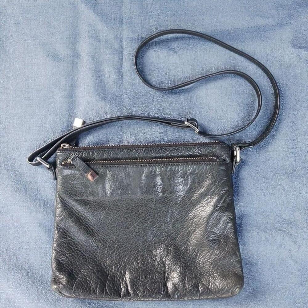 Margot New York Black Leather Crossbody Bag